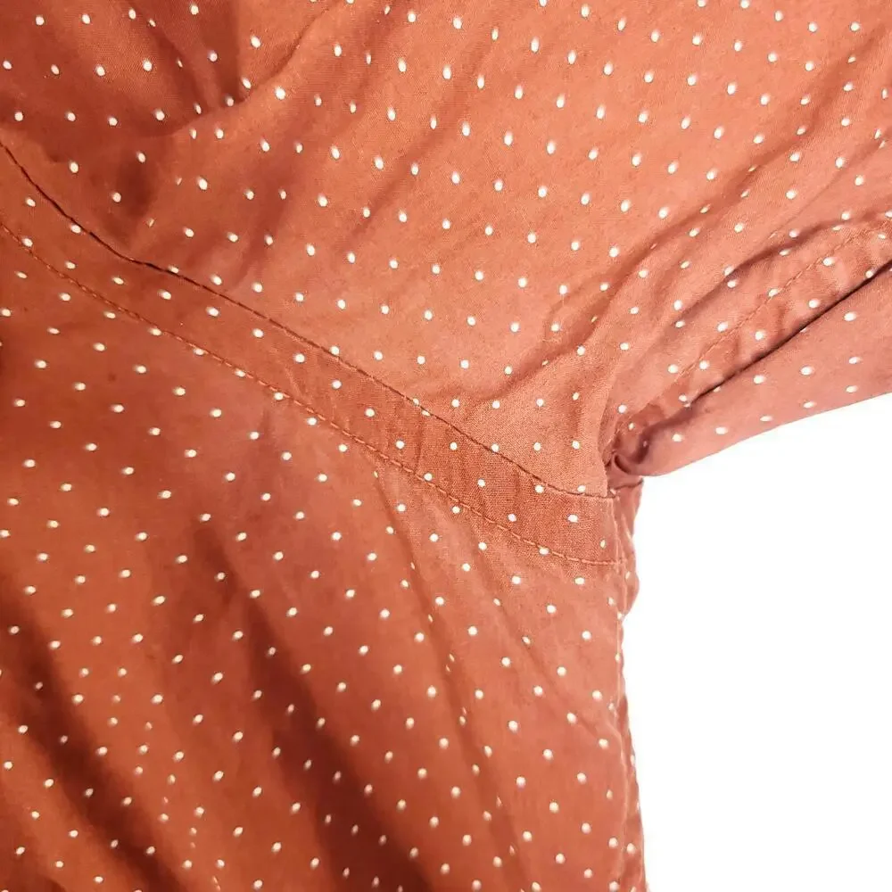 Banana Republic Shirt Mens L Grant Fit 120s Supima Cotton Polka Dot Career